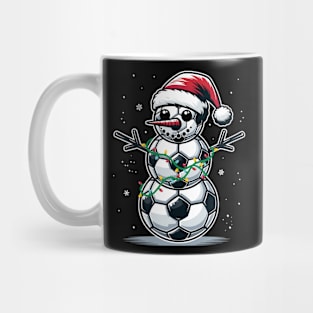 Funny Christmas Soccer Ball Snowman Soccer Lover Mug